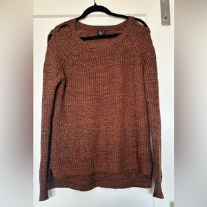 Women's Brown/Orange Sweater with arm details in Medium